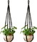 Macrame Plant Hanger Indoor Hanging Planter Basket with Wood Beads (Black)